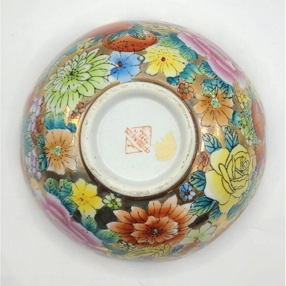 Chinese Famille Rose Porcelain Millefleur1000 Flower Gilt Lotus Display Bowl - Picture 9 of 13